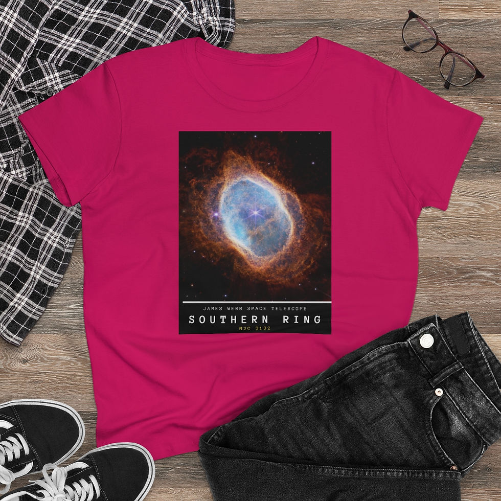 Miniature : Women's James Webb Space Telescope - Sothern Ring Nebula Cotton T-shirt