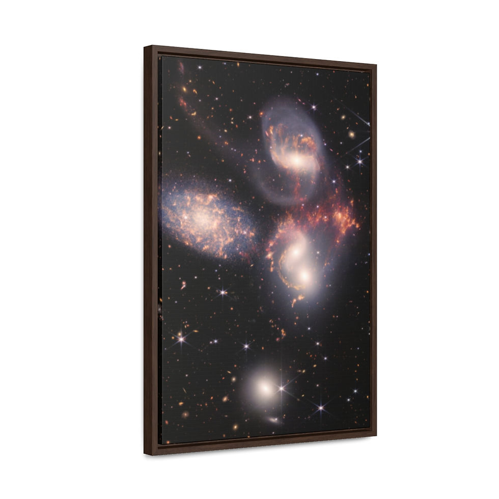 Thumbnail: Stephans Quintet by Webb Space Telescope - Framed Canvas Various Large Sizes