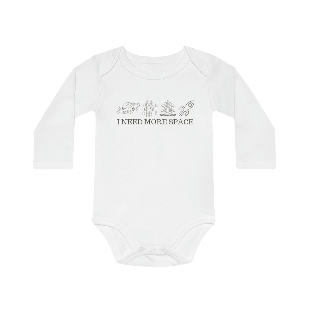 Baby Long-Sleeve Organic Bodysuit - JWST - I Need More Space