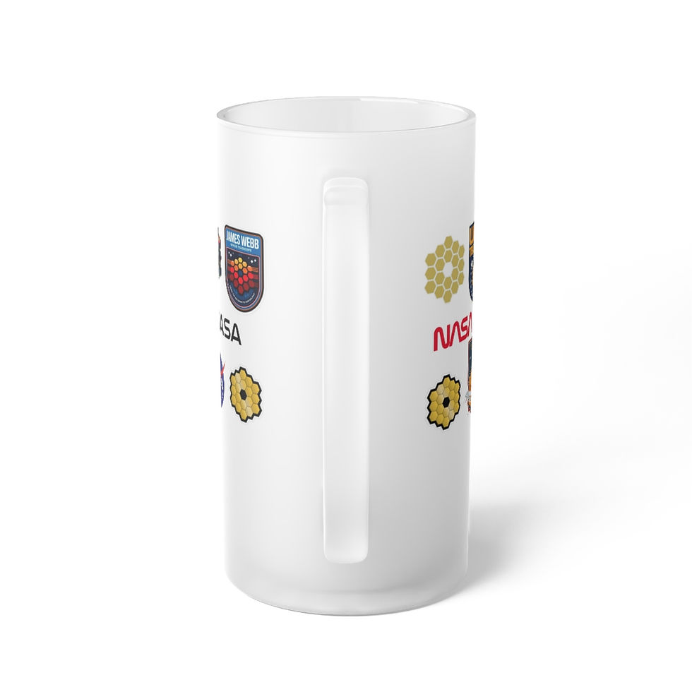 Thumbnail: James Webb Space Telescope Nasa Decal Frosted Glass Beer Mug, 16oz