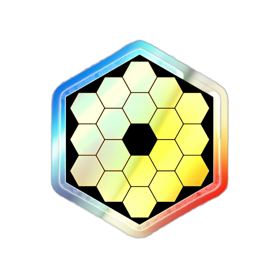 Miniature : Holographic Die-Cut Sticker Decal - Hexagon Outline - James Webb Telescope JWST