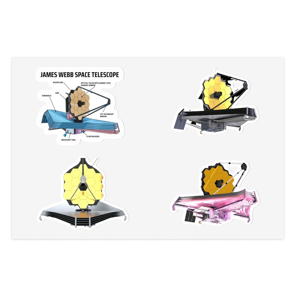 Miniature : Sticker Sheet Vinyl Decal - Spacecraft - James Webb Space Telescope NASA JWST