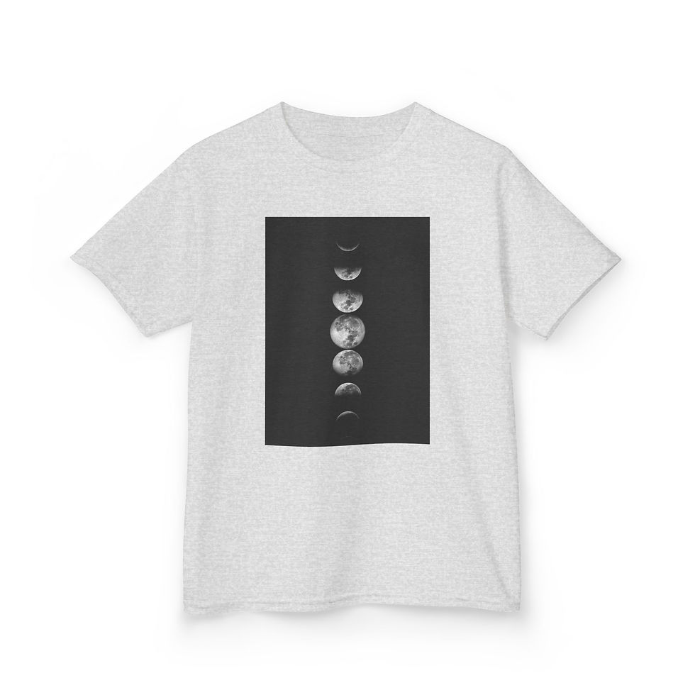 Miniature : Youth Moon Phases Cotton T-Shirt - Space Tee