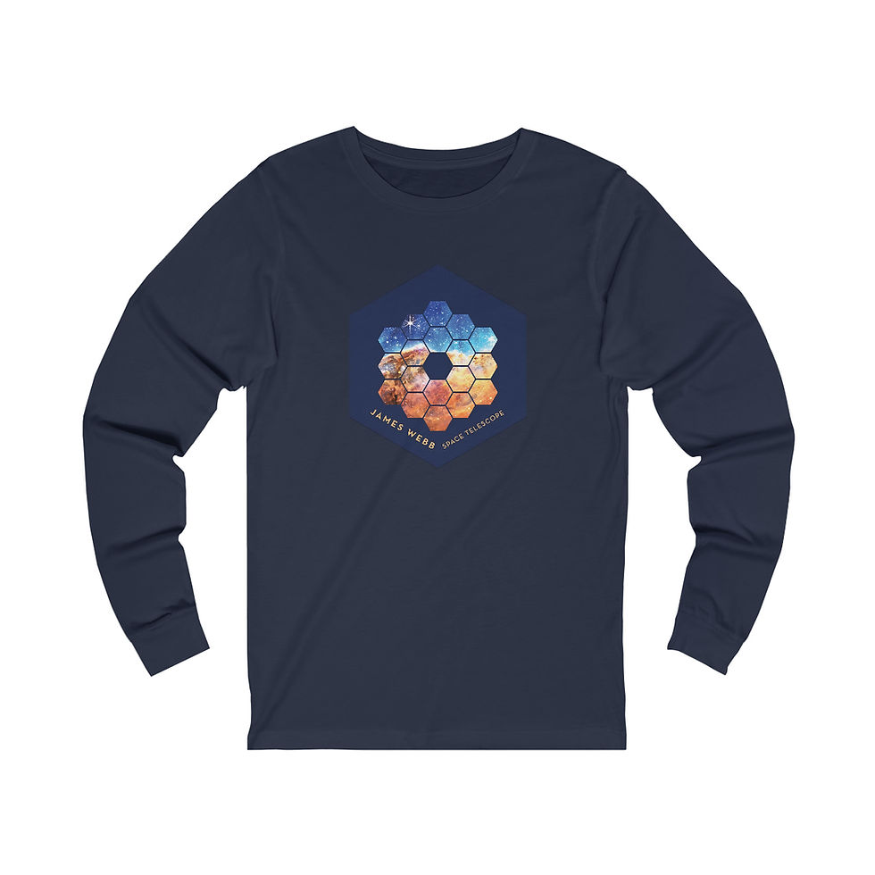 Thumbnail: Men's James Webb Space Telescope Blue Hexagon Long Sleeve Shirt