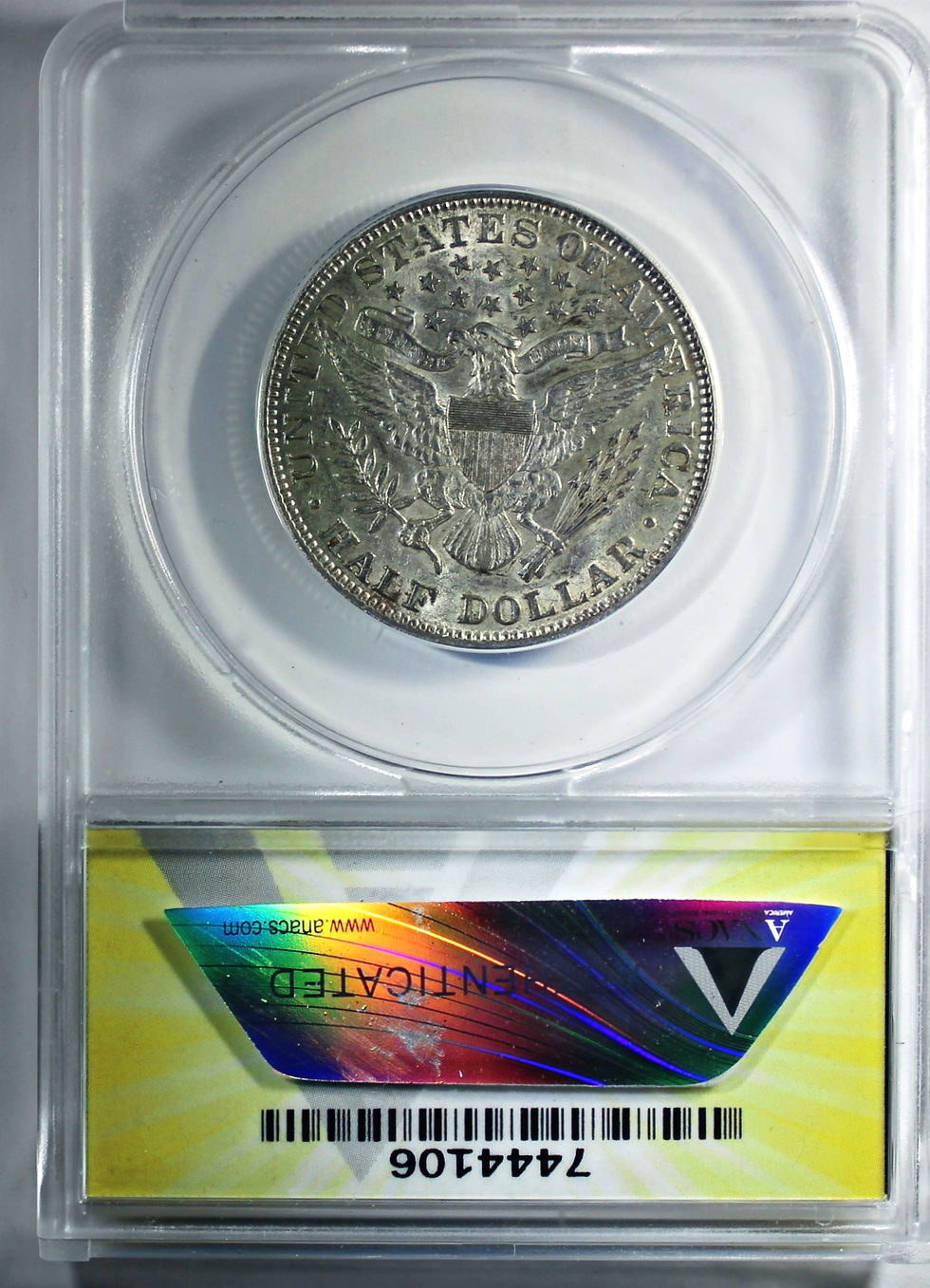 Thumbnail: 1892 Barber Silver Half Dollar - ANACS EF-45 - Extra Fine 45