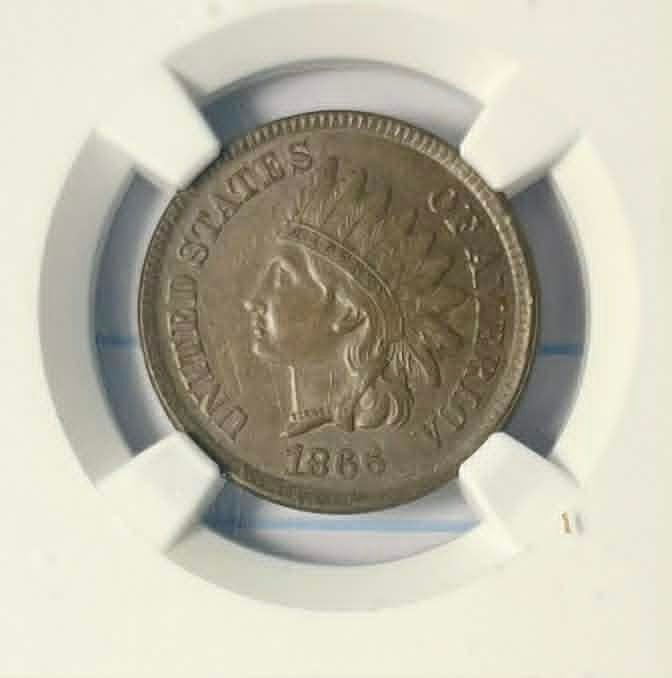 Thumbnail: 1866 Indian Head Cent - NGC MS-63 BN- Mint State 63 Brown