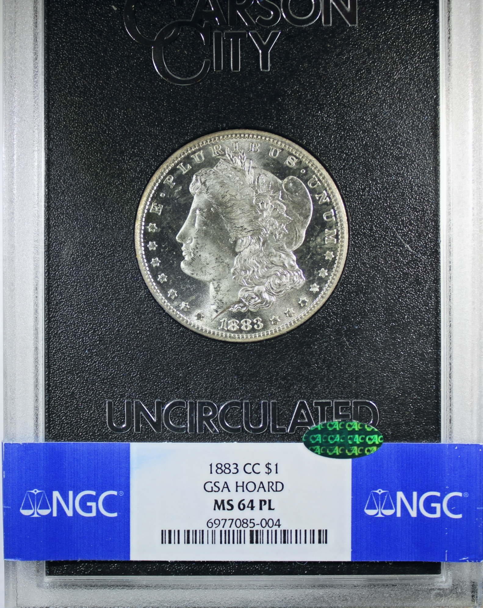 1883-CC Morgan Silver Dollar - NGC MS-64 PL GSA CAC - Carson City CAC