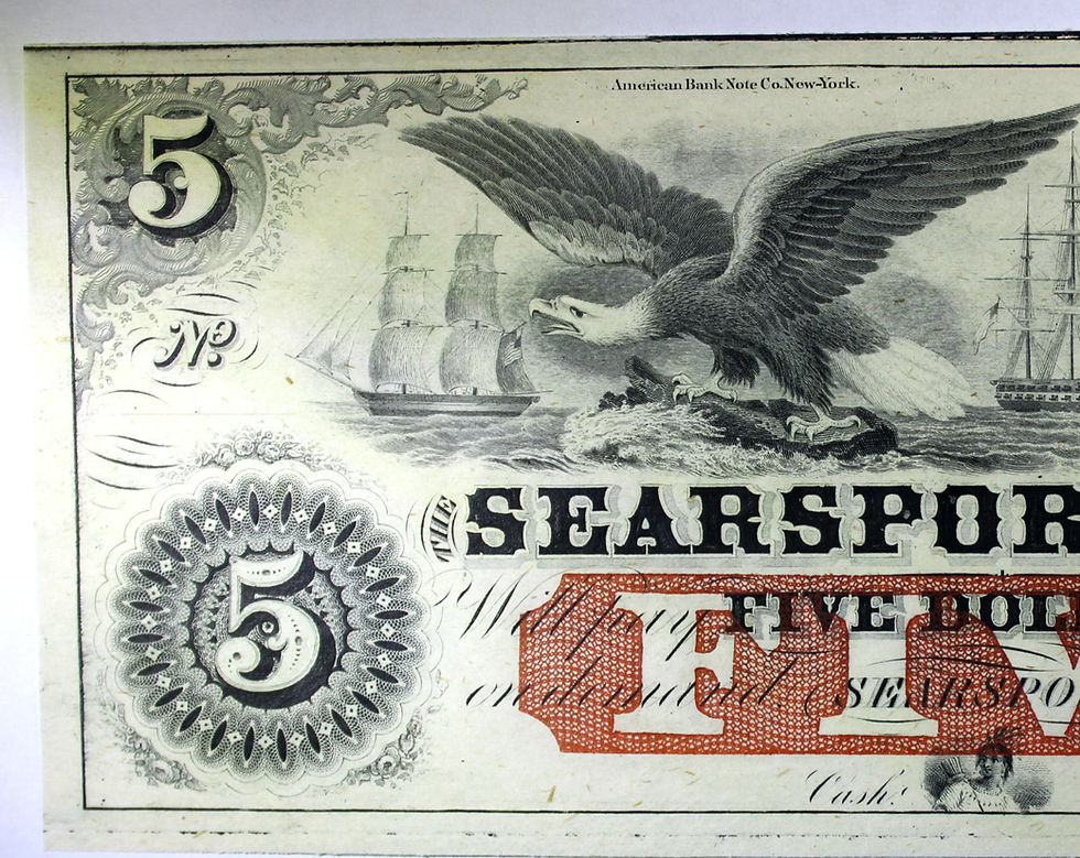 Thumbnail: 1860's  Searsport, ME  - Searsport Bank $5 Note - Uncirculated Remainder