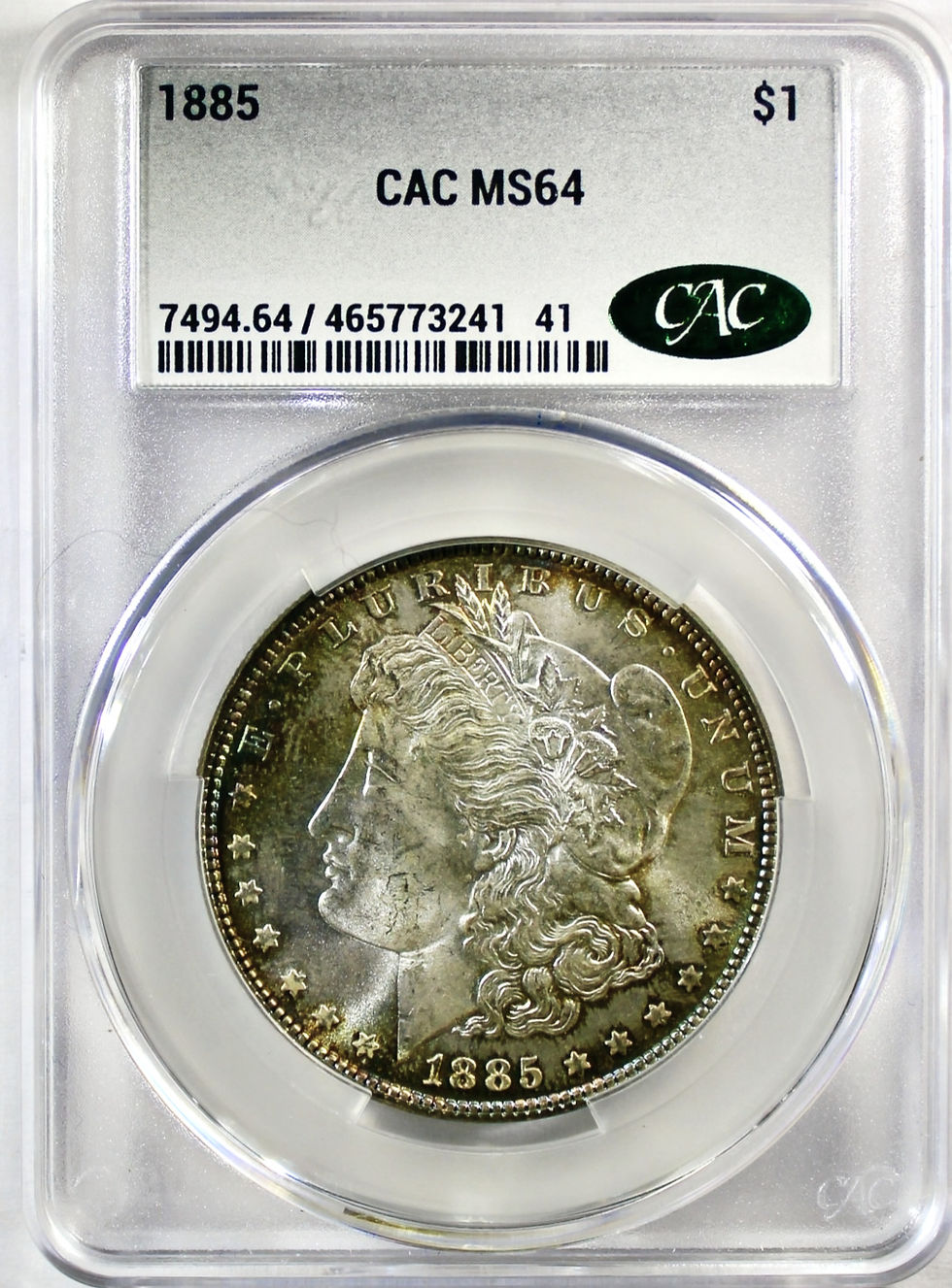 Thumbnail: 1885 Morgan Silver Dollar - CACG MS-64 CAC  - Mint State 64 CAC