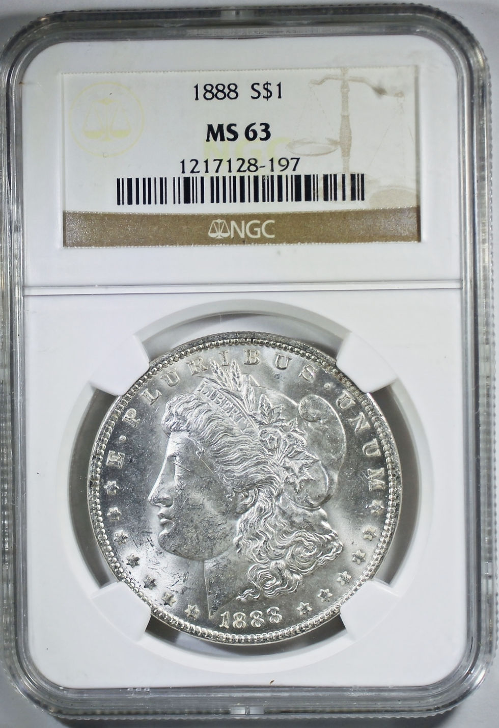 Thumbnail: 1888 Morgan Silver Dollar -NGC MS-63 - Mint State 63