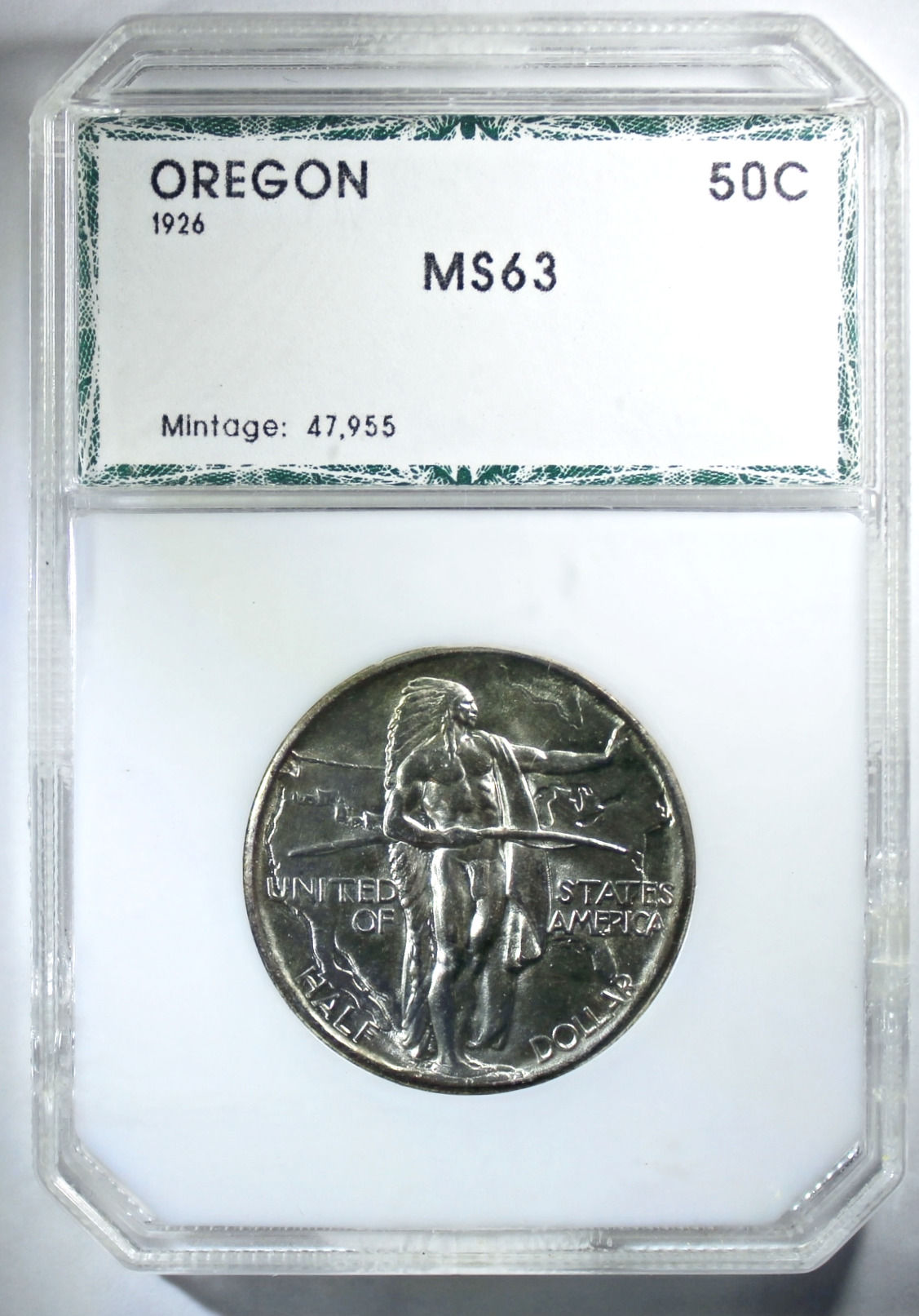 1926 Oregon Trail Silver Commemorative Half Dollar - PCI MS-63 - Nice MS-63