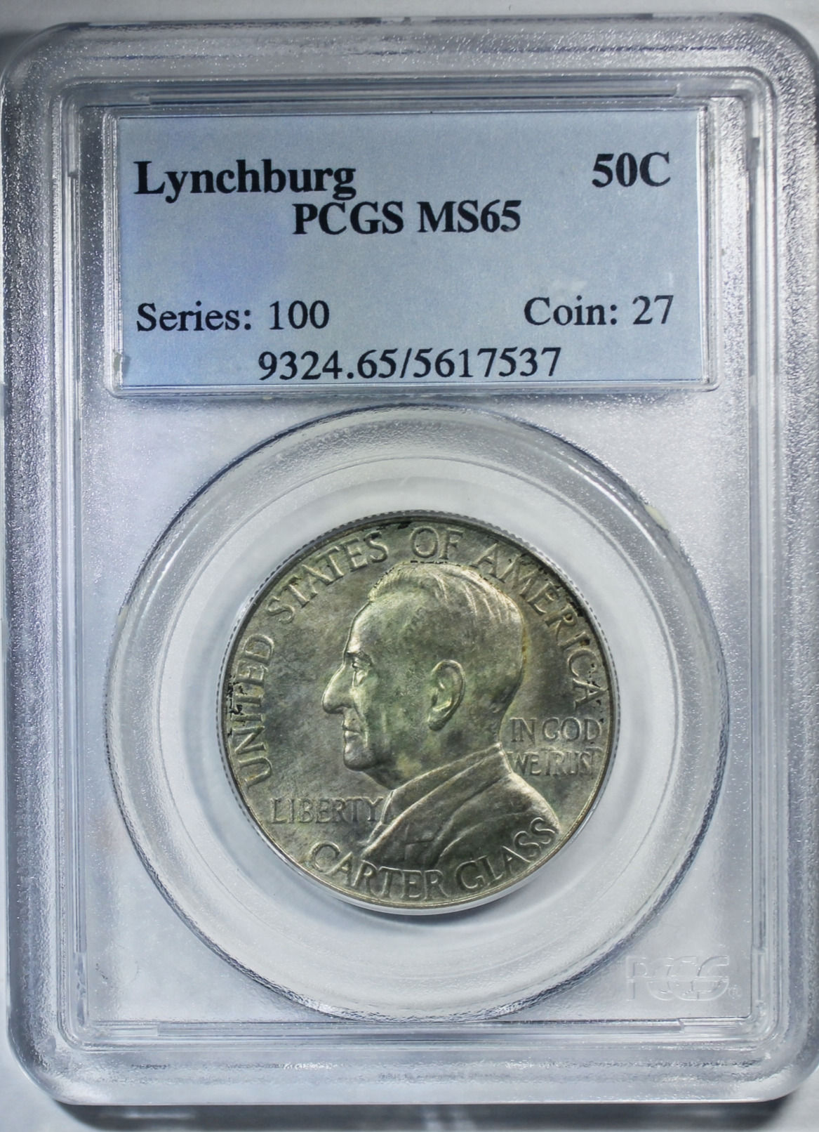 1936 Lynchburg Silver Commemorative Half Dollar - PCGS MS-65 - Gem 65