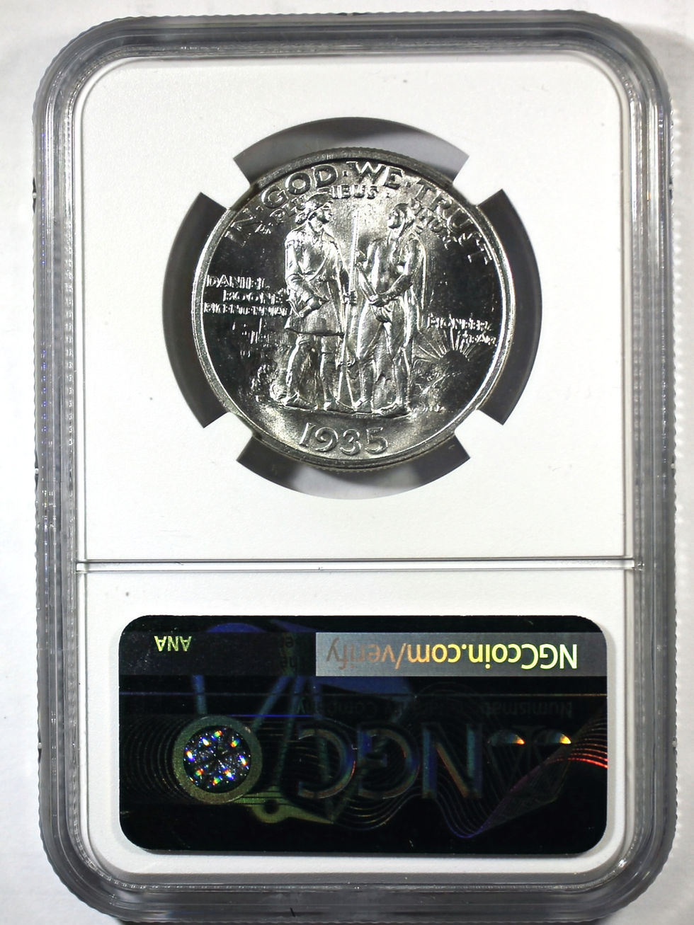 Thumbnail: 1935- P, D, S Boone Silver Commem Half DollarSet - NGC MS-64, UNC Details, MS-64