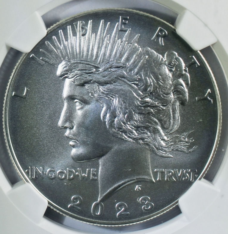 Thumbnail: 2023 Peace Silver Dollar 2 Coin Set- NGC PF-70 UCAM, MS-70- Thomas J Uram Signed