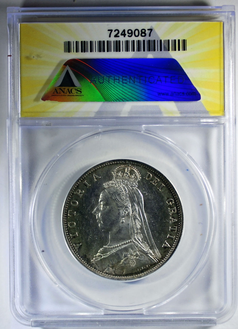 Thumbnail: 1887 Great Britain Victoria Jubilee Silver Half Crown - ANACS MS-62