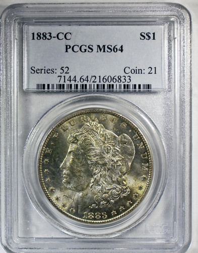 1883-CC Morgan Silver Dollar - PCGS MS-64- Mint State 64