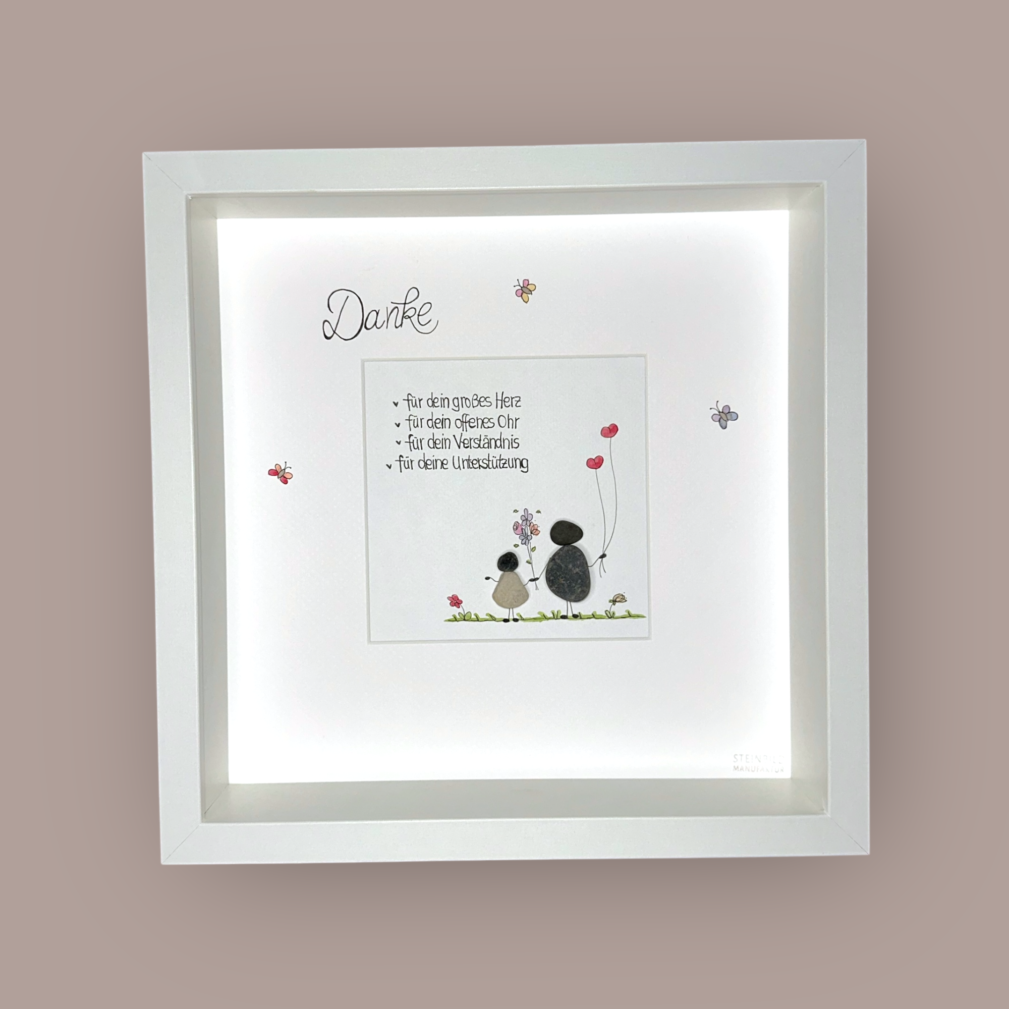 ♥ Steinbild ♥ Danke für dein großes Herz  ♥ Unterstützung