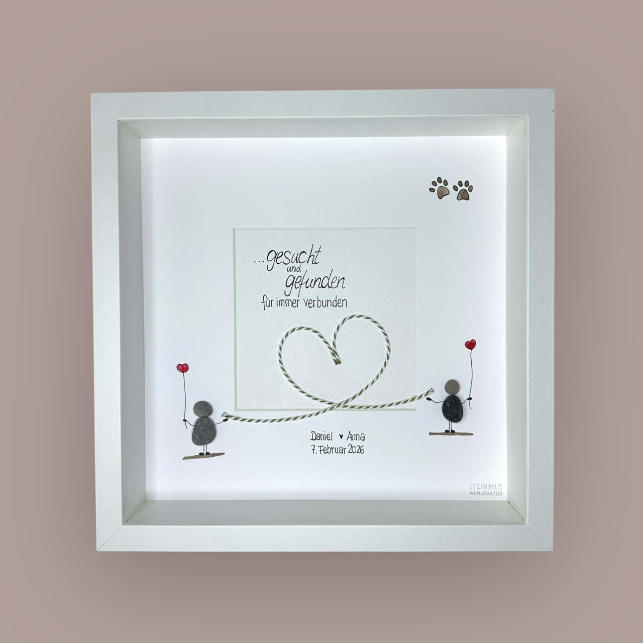 Steinbild ♥ GESUCHT UND GEFUNDEN für immer verbunden ♥ Hochzeit