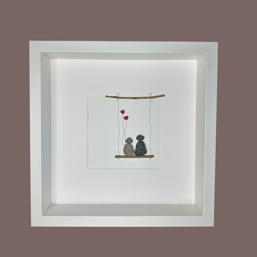Miniaturbild: Steinbild ♥ Paar auf Schaukel