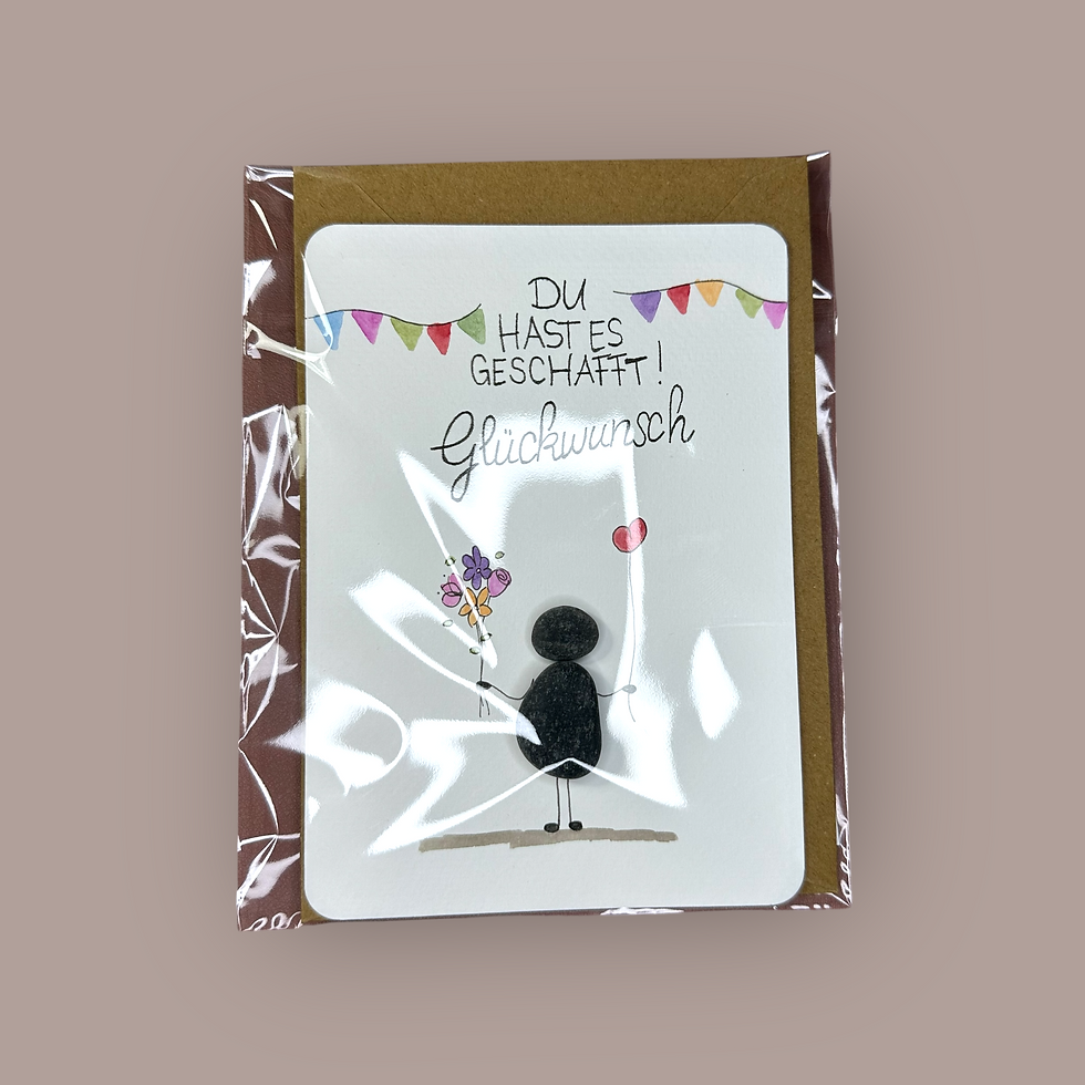 Miniaturbild: ♥ Kieselkärtchen ♥ Karte mit Rahmen ♥ 13 x 18 cm ♥ Glückwunsch