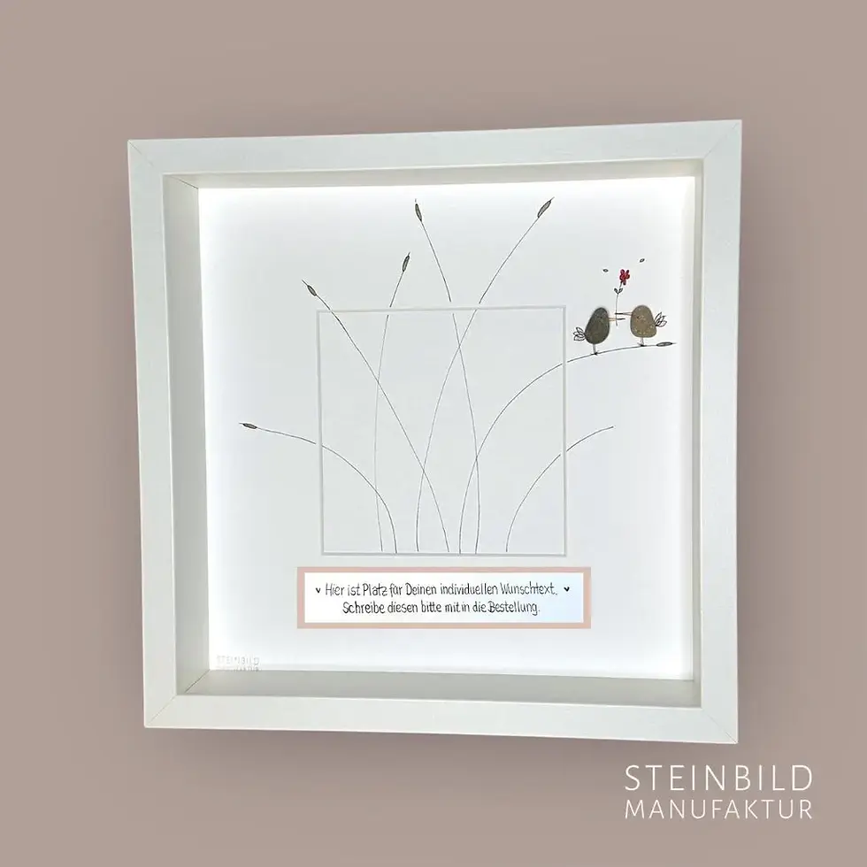 ♥ Steinbild ♥ SPATZENBANDE ♥ Happy Birthday ♥ Schilf