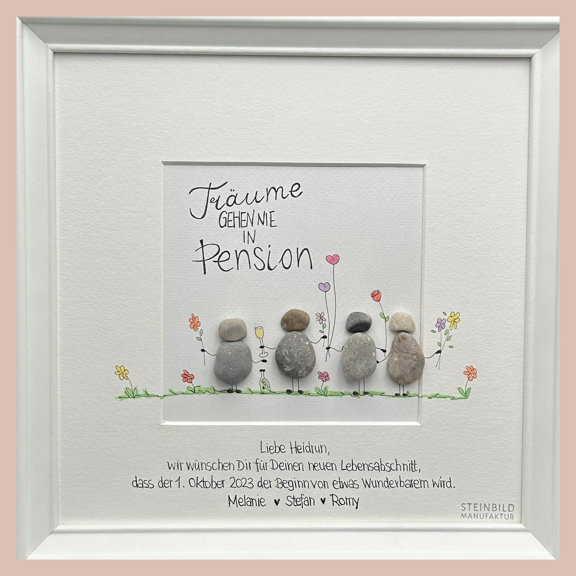 Steinbild - Träume gehen nie in Pension -