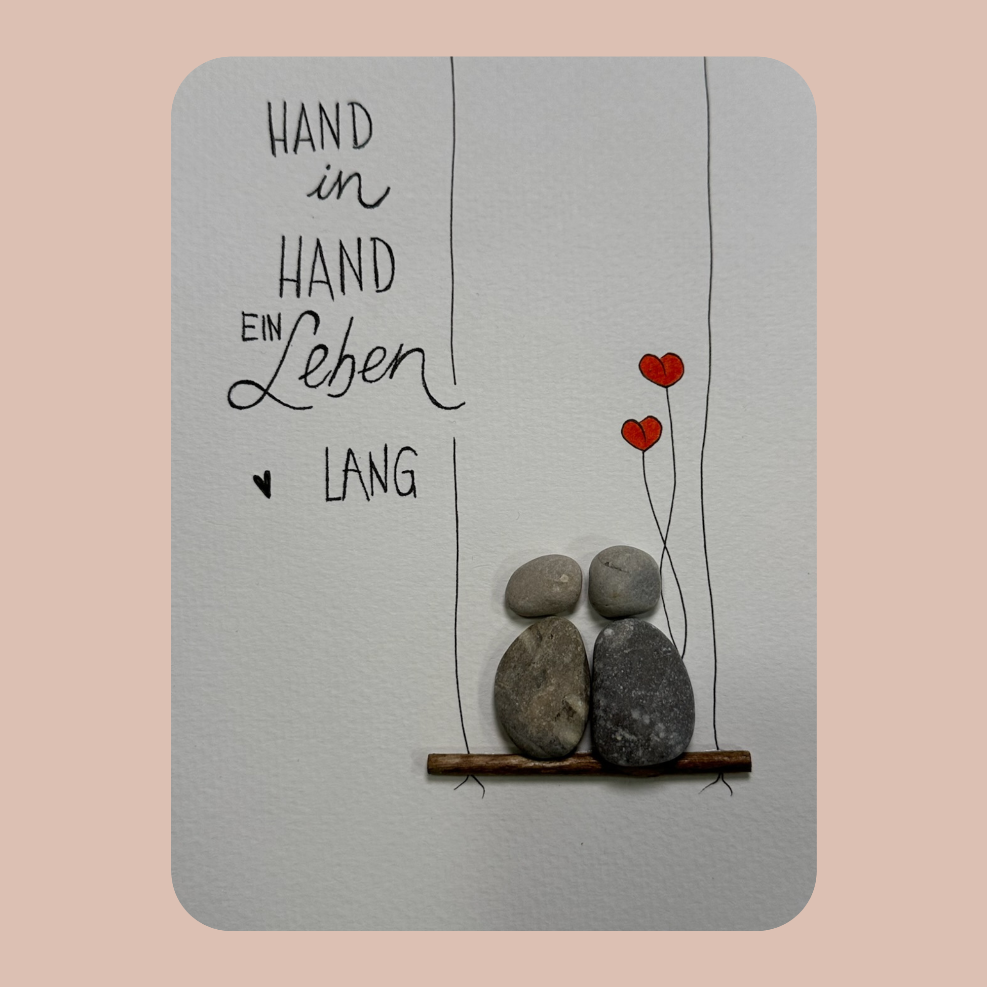 Karte - Hand in Hand - Hochzeit - in Folie - ohne Personalisierung