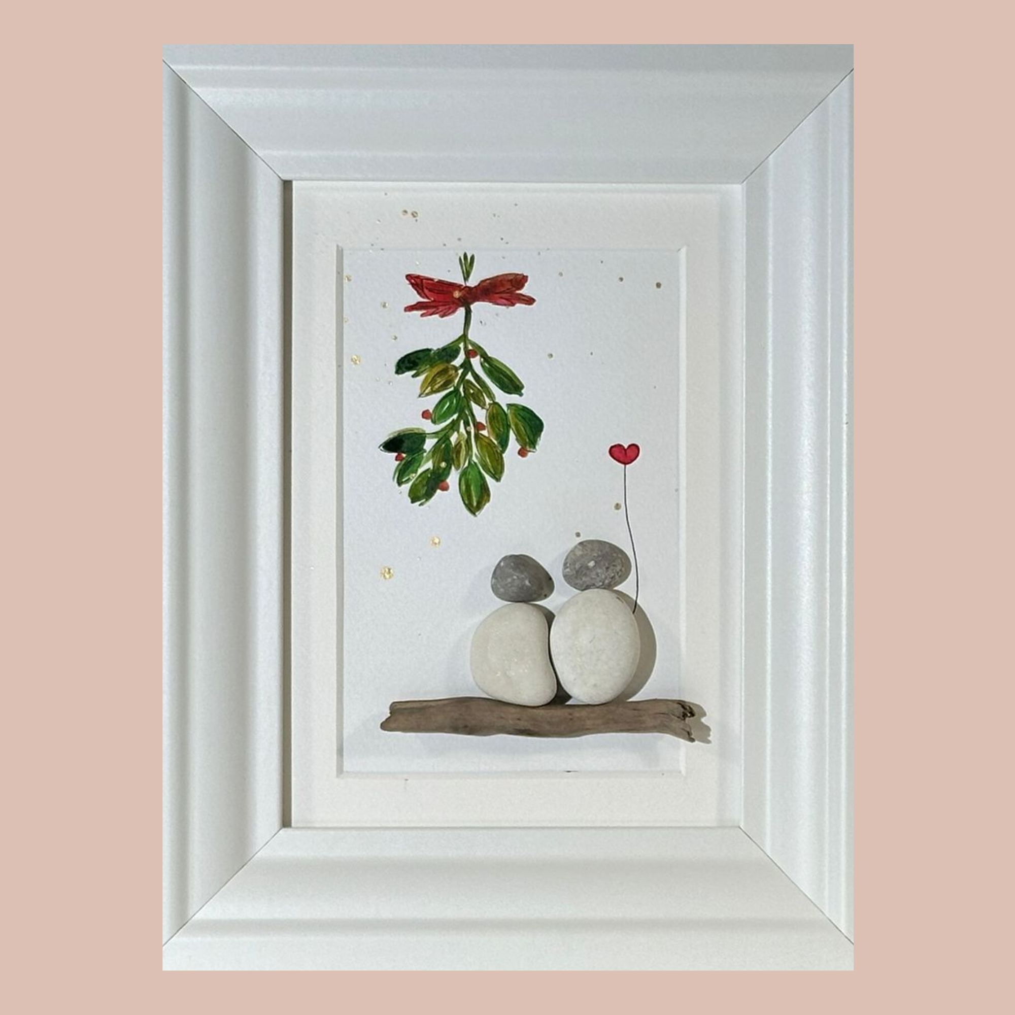 Steinbild - Mistelzweig - Weihnachten