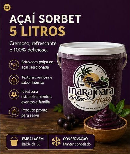Pote de açaí sorbet 5 litros