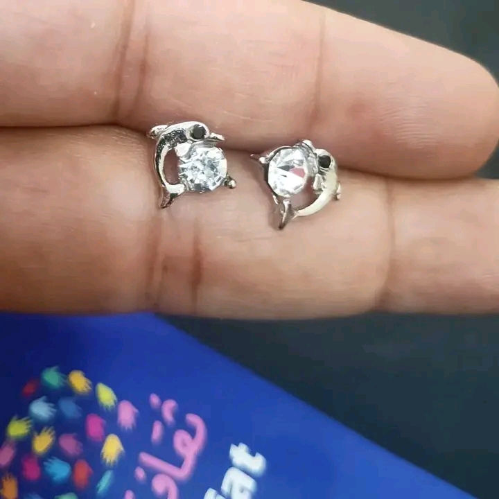 Thumbnail: Dolphins Zircon Earrings