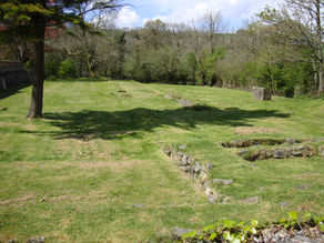 The grassy ruins of Whitland Abbey