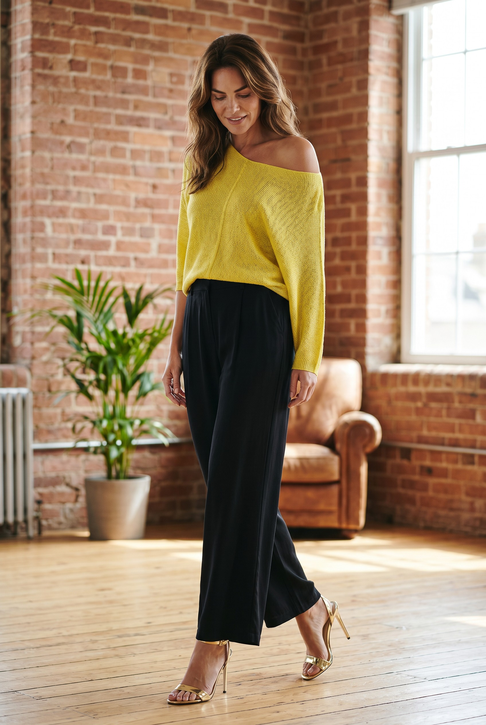 Pull en maille avec fils en lurex