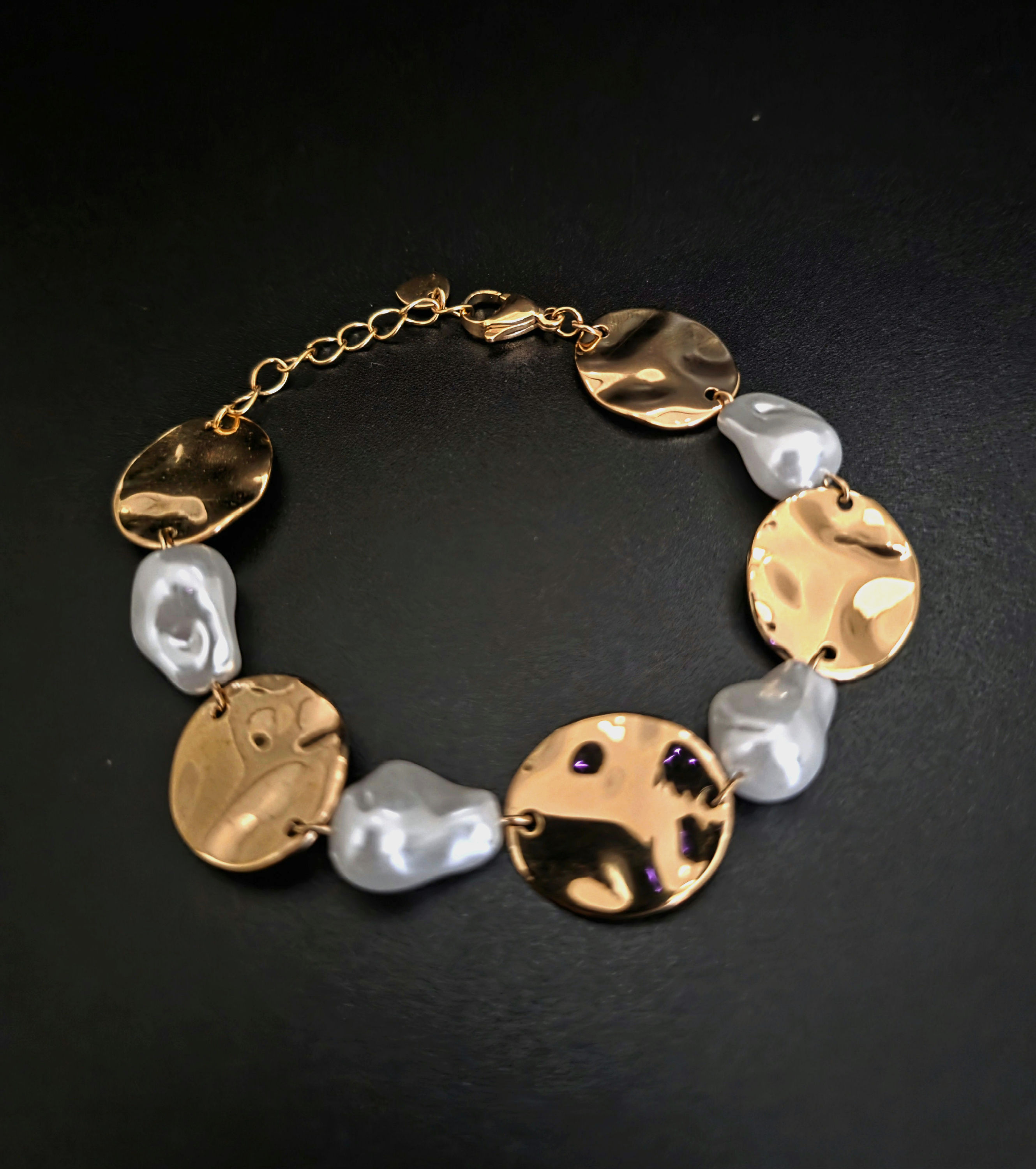 Bracelet en acier inoxydable et perles