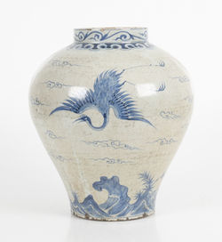 Large Korean Blue and White Jar, Joseon Dynasty