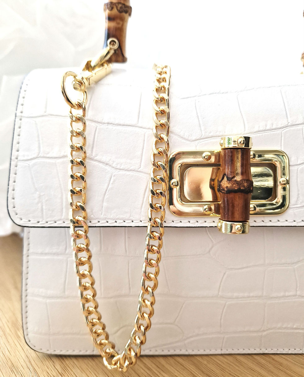 Miniatura: Sac en cuir véritable effet croco 