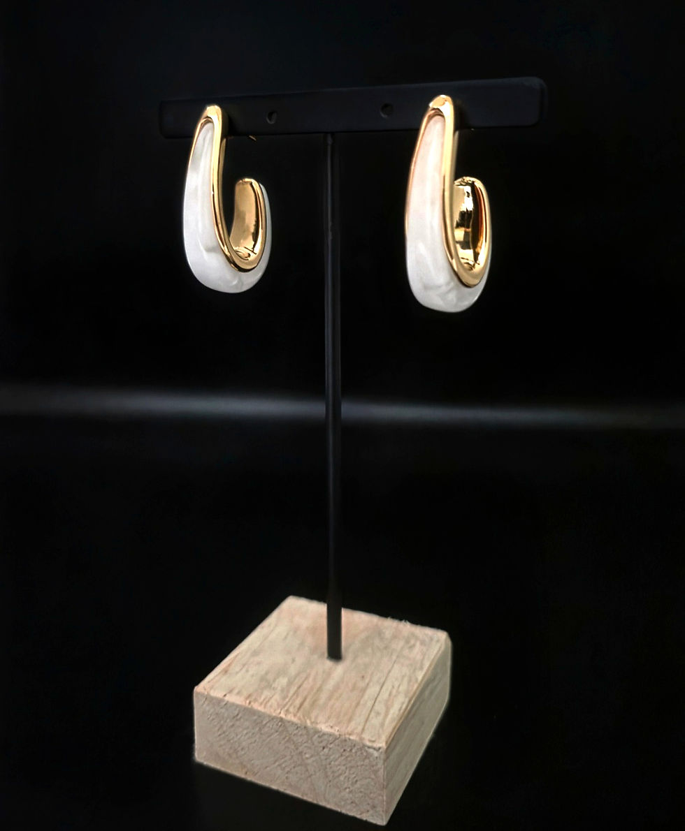 Miniature : Boucles d'oreilles en acier inoxydable et résine