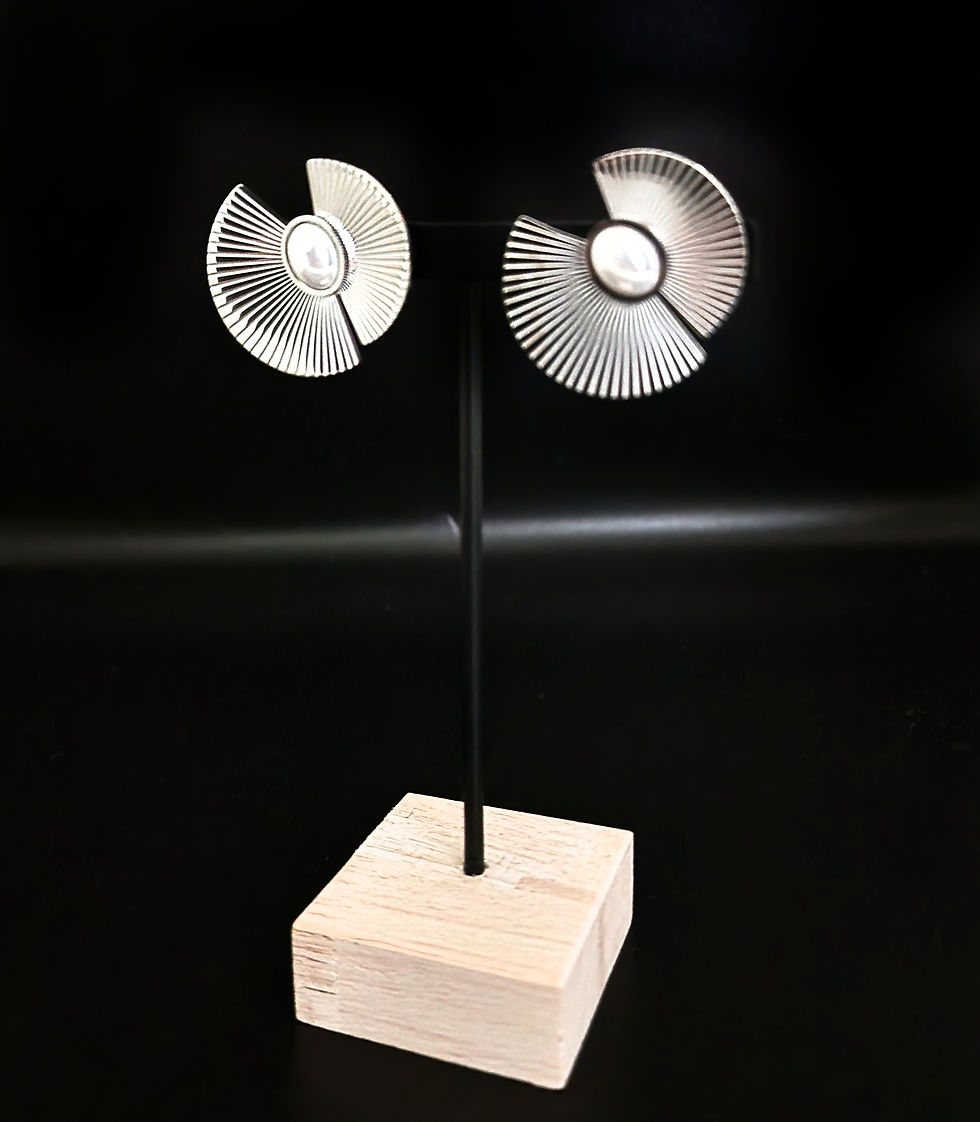 Miniatura: Boucles d'oreilles en acier inoxydable et perles
