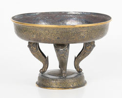 A Thai Niello Four Legged Compote