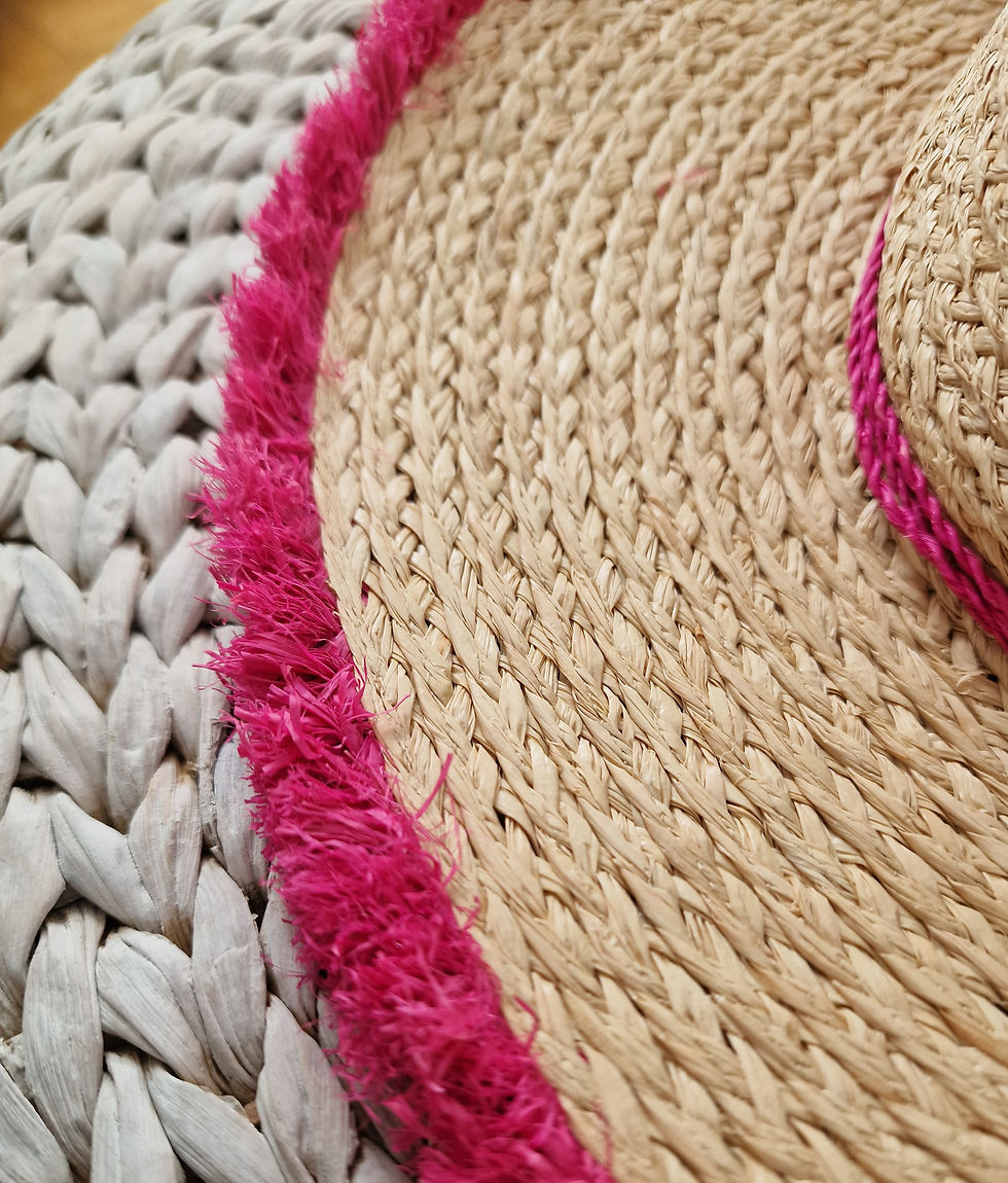 Miniature : Chapeau bicolore en raphia naturelle