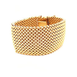18K Yellow Gold Wide Bracelet