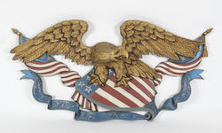 Peter Q. Libbey Polychromed Carved Eagle Ship's Stern Board