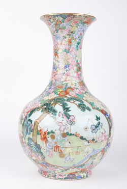 A Large Chinese Porcelain Millefleurs Vase