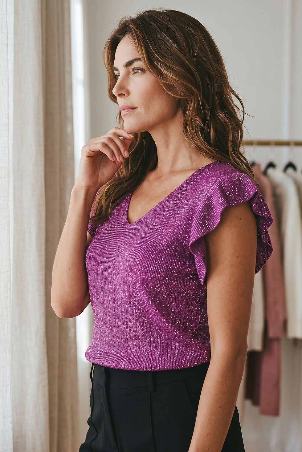 Miniature : Top en maille avec fils en lurex