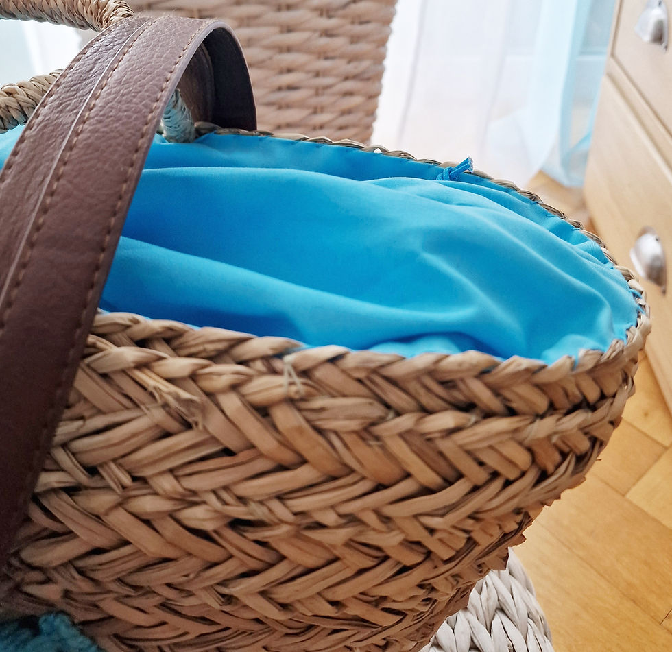 Miniatura: Panier en paille et laine