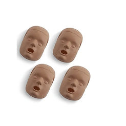 Face skin replacements for the Prestan Professional Child manikin Dark Skin 4 Pack