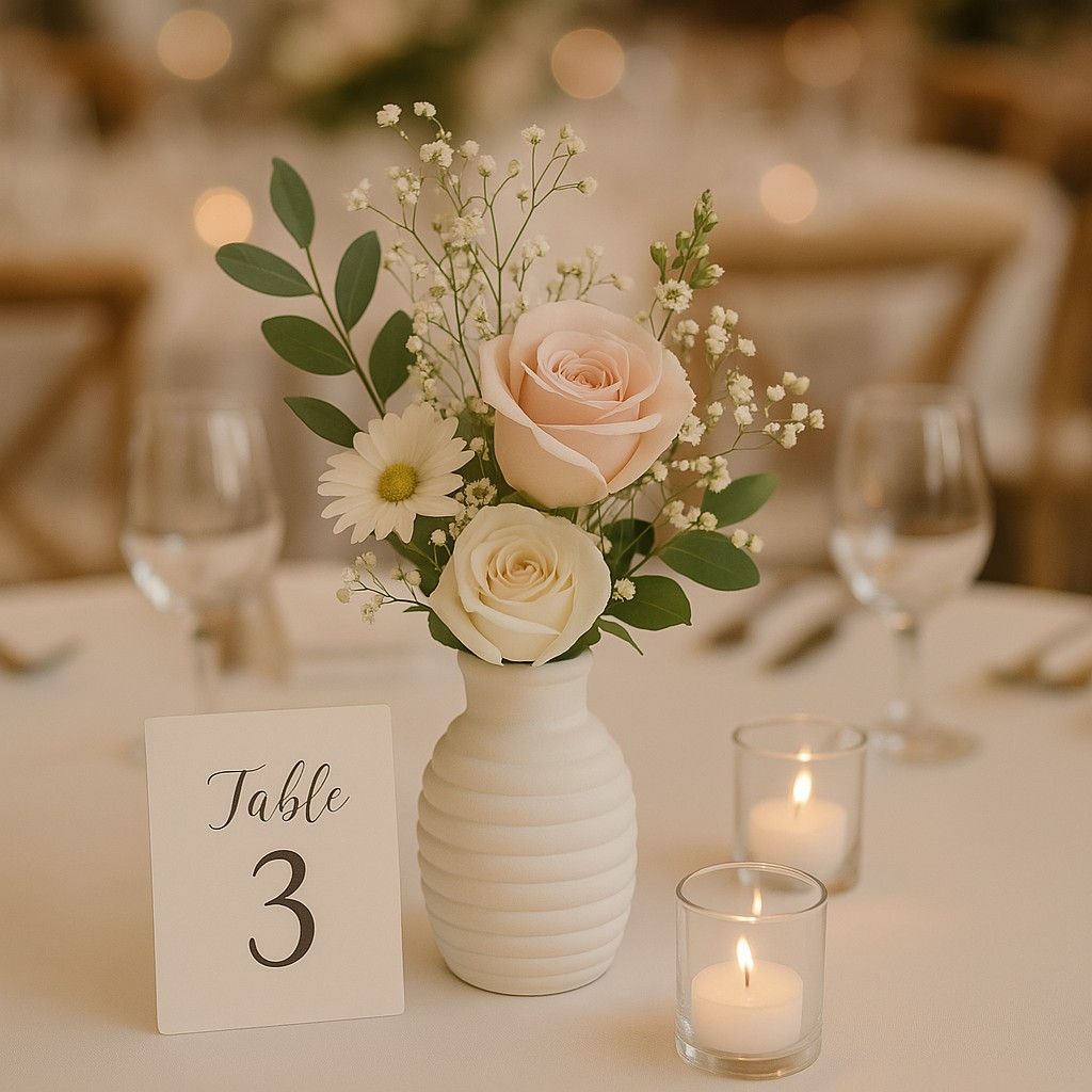 Smaller White clay vases  
