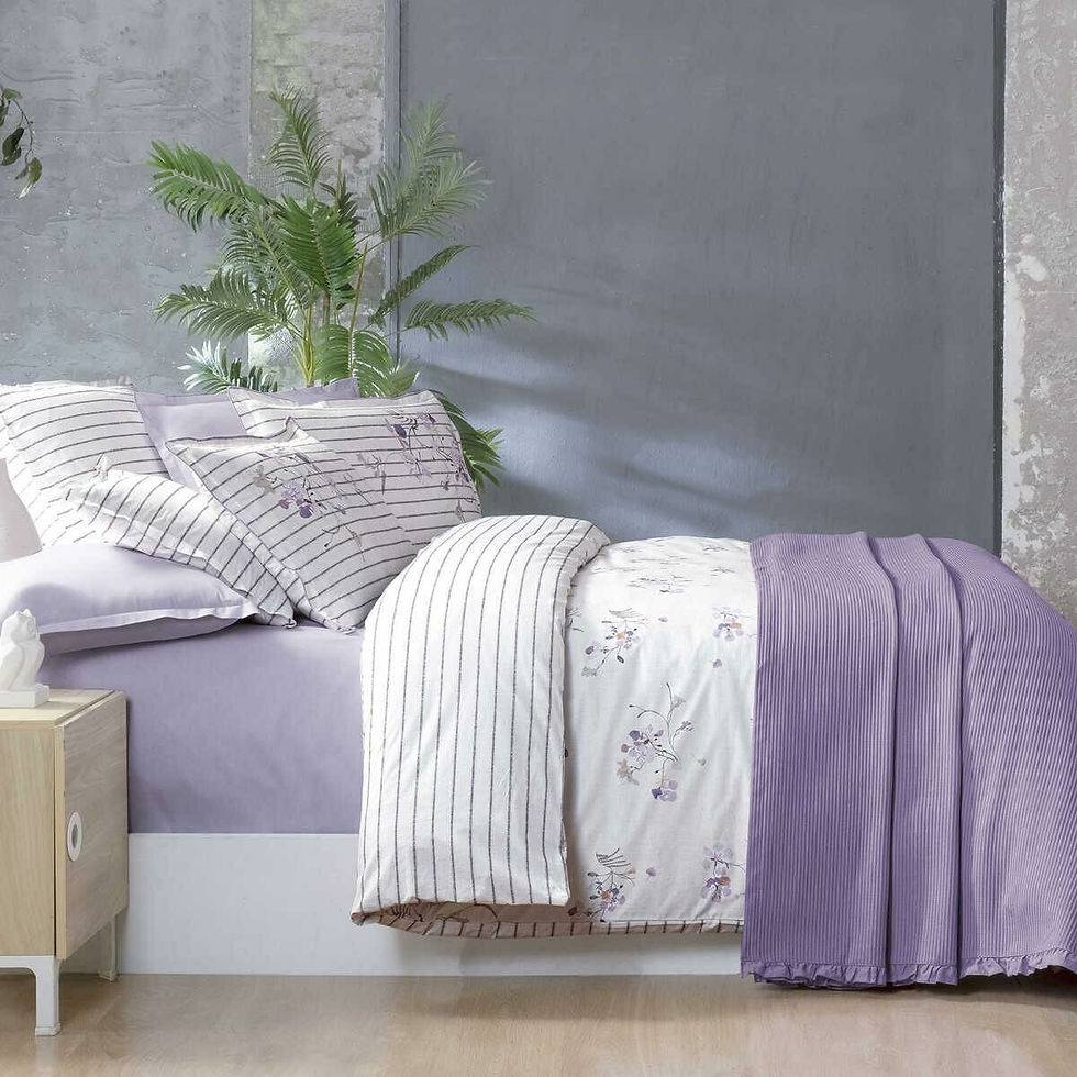 Küçük resim: Sarev Eva Delon Lila Çift Kişilik Pike & Nevresim Seti