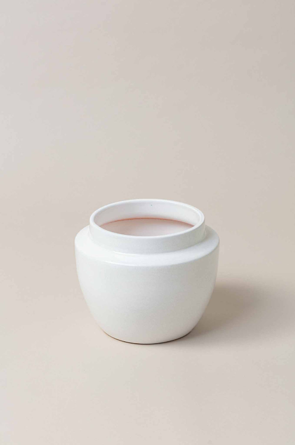 Miniatura: Bilha - Vaso em Faiança Vidrado, Branco Craclé - Médio