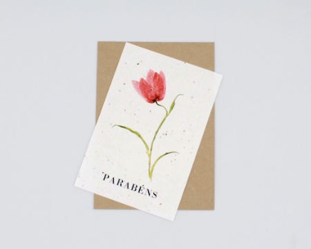 Postal com Sementes - "Parabéns" - Life in a Bag