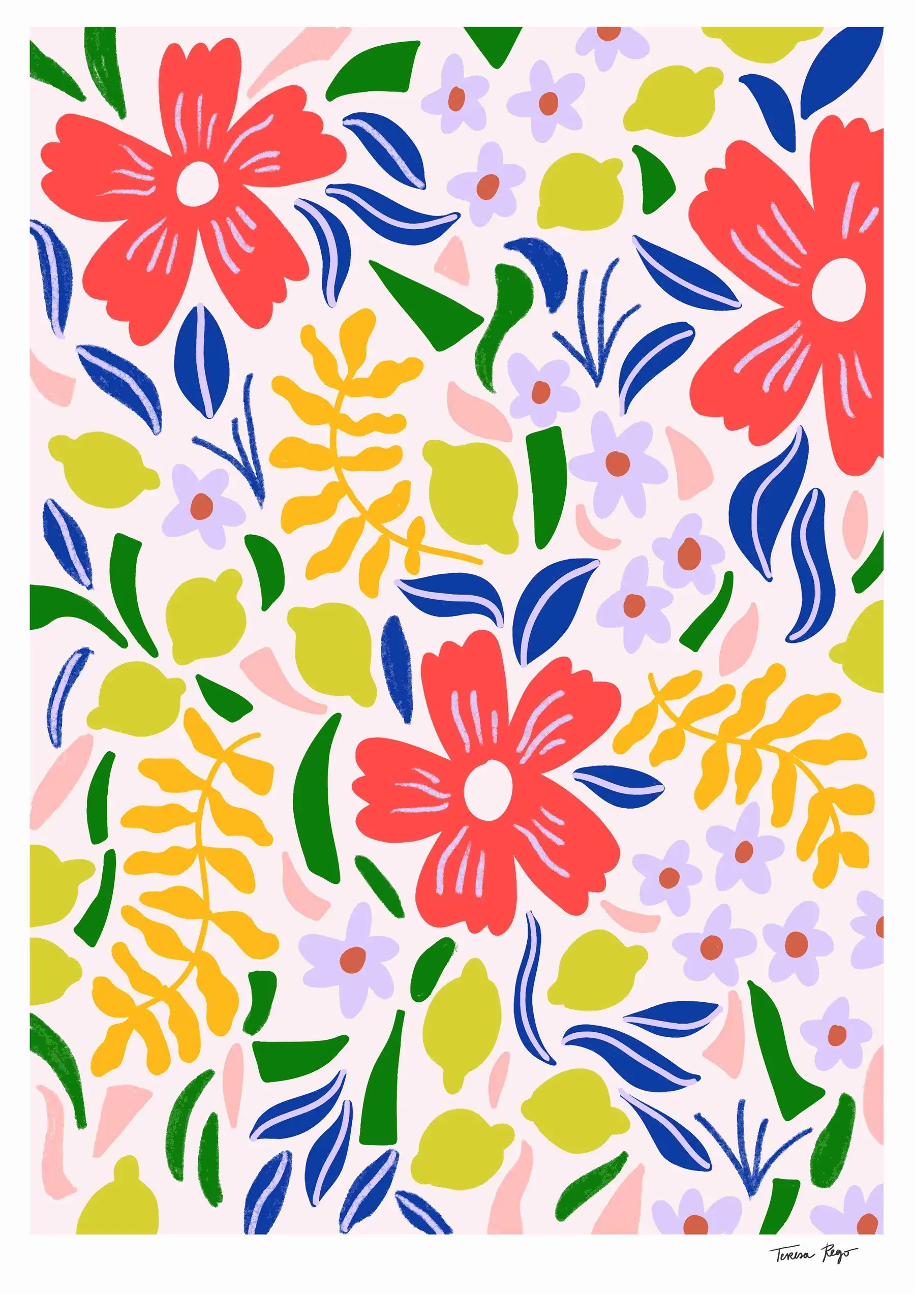 Ilustração A4- Daisy Pattern- Teresa Rego